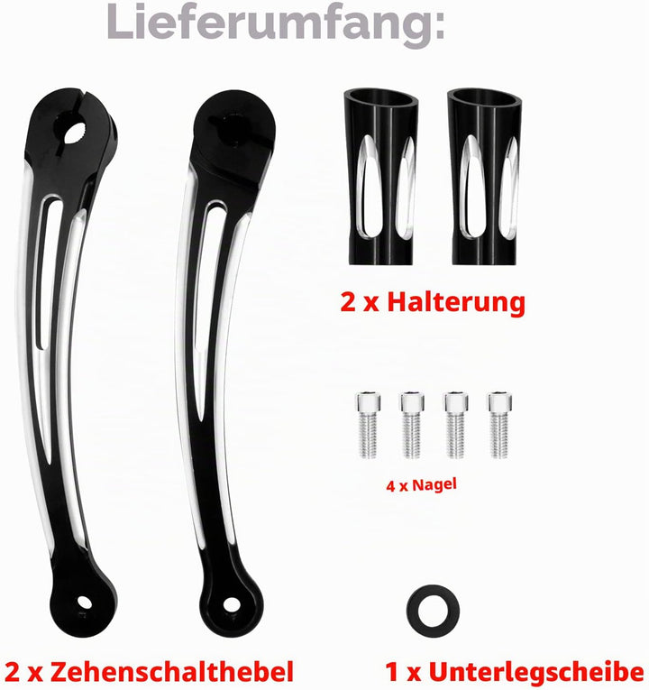 HDBUBALUS CNC-Schnitt Fersen-Zehenschalthebel mit Schalthebel für Harley Touring Softail Trike