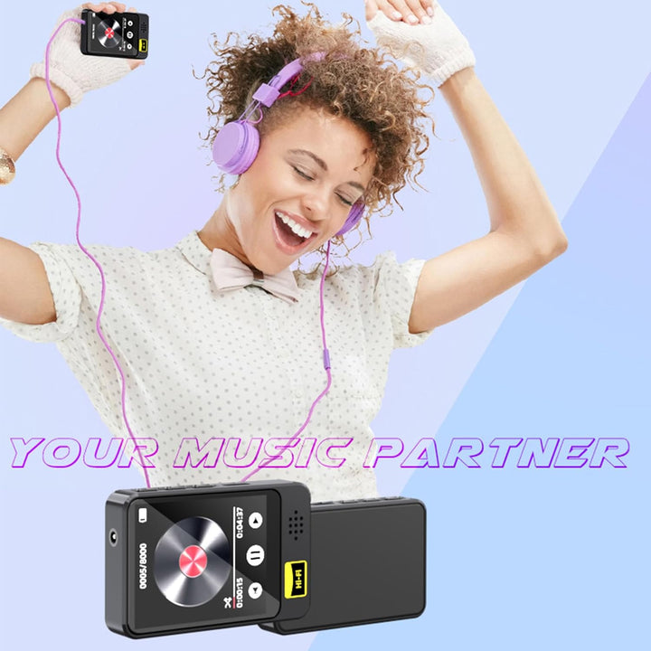 MP3-Player mit Bluetooth 5.0, HiFi-MP3-Spotify-Player mit Verlustfreiem Sound, 1,77-Zoll-Touchscreen
