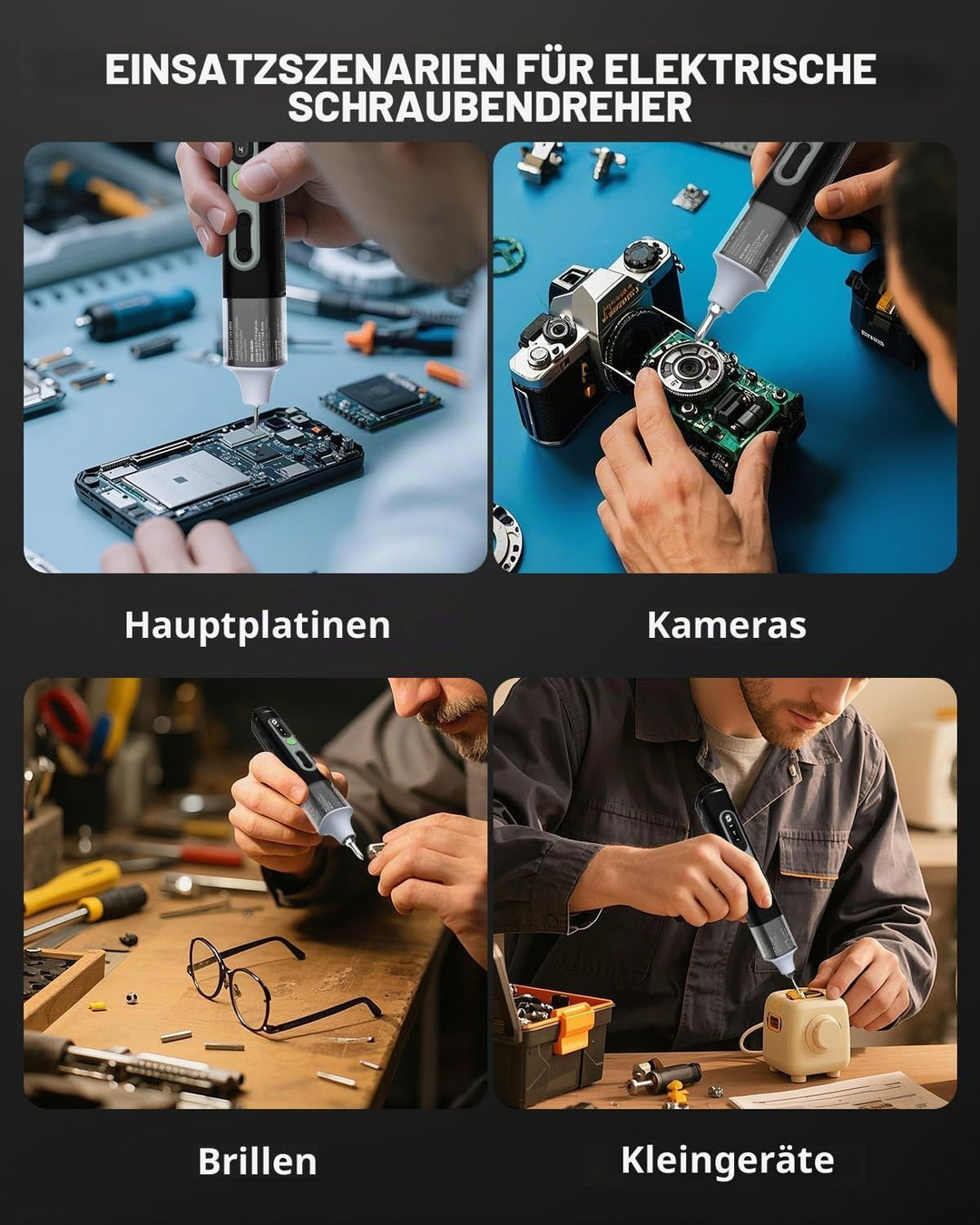 Elektrischer Schraubendreher, 36 in 1 Mini Electric Screwdriver set, Akku Schraubendreher set mit H4