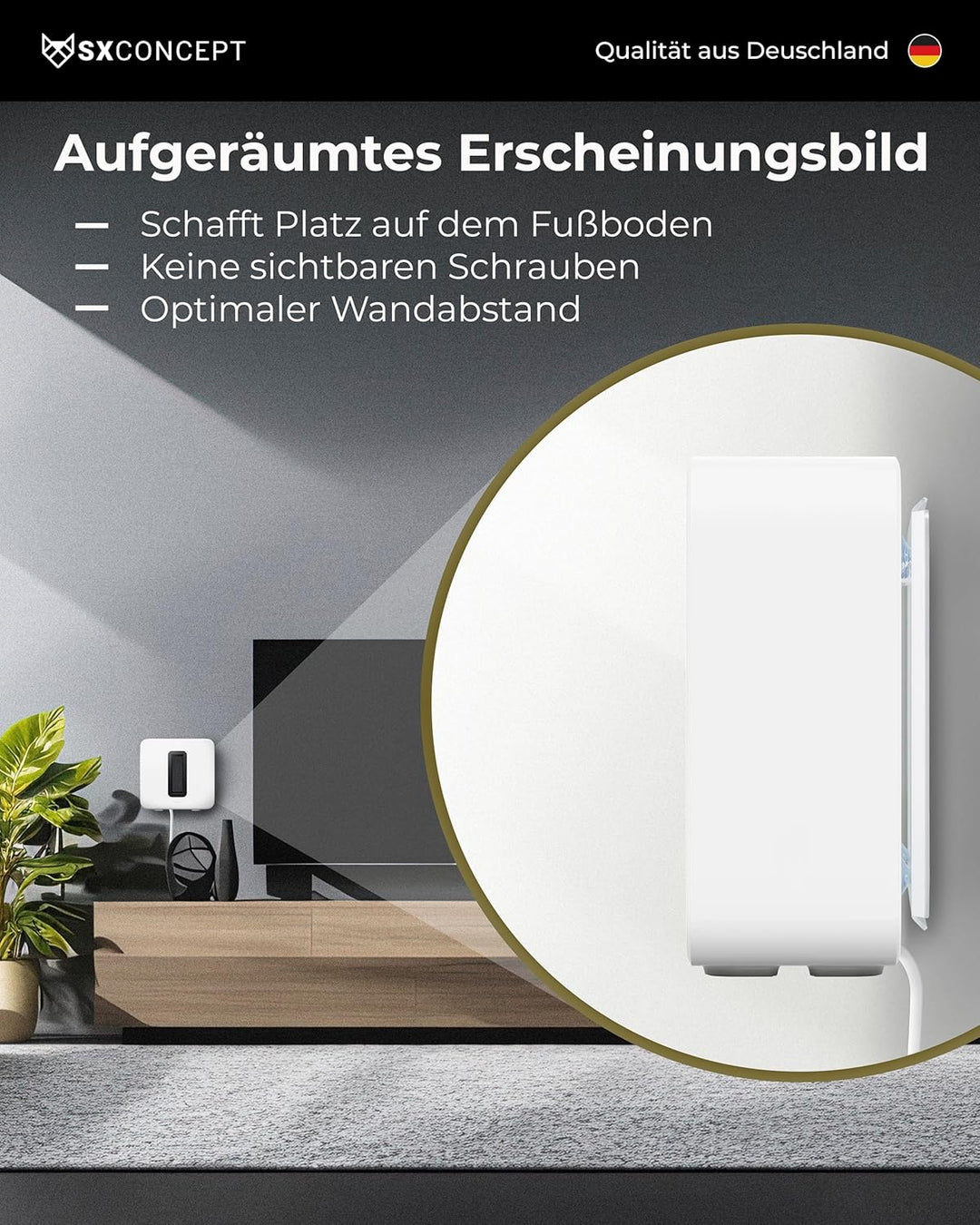 SX-Concept Wandhalterung für Sonos Sub | Minimalistisches Design | geringer Wandabstand | Made in Ge
