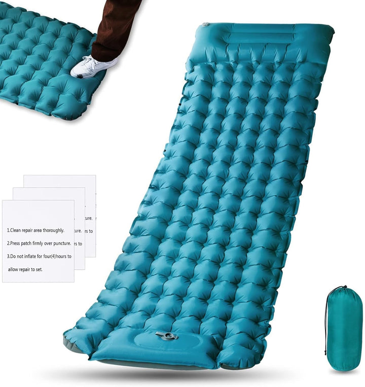 flintronic Camping Isomatte Selbstaufblasende mit Fusspresse Pumpe, 10CM Thick Wasserdicht Isomatte