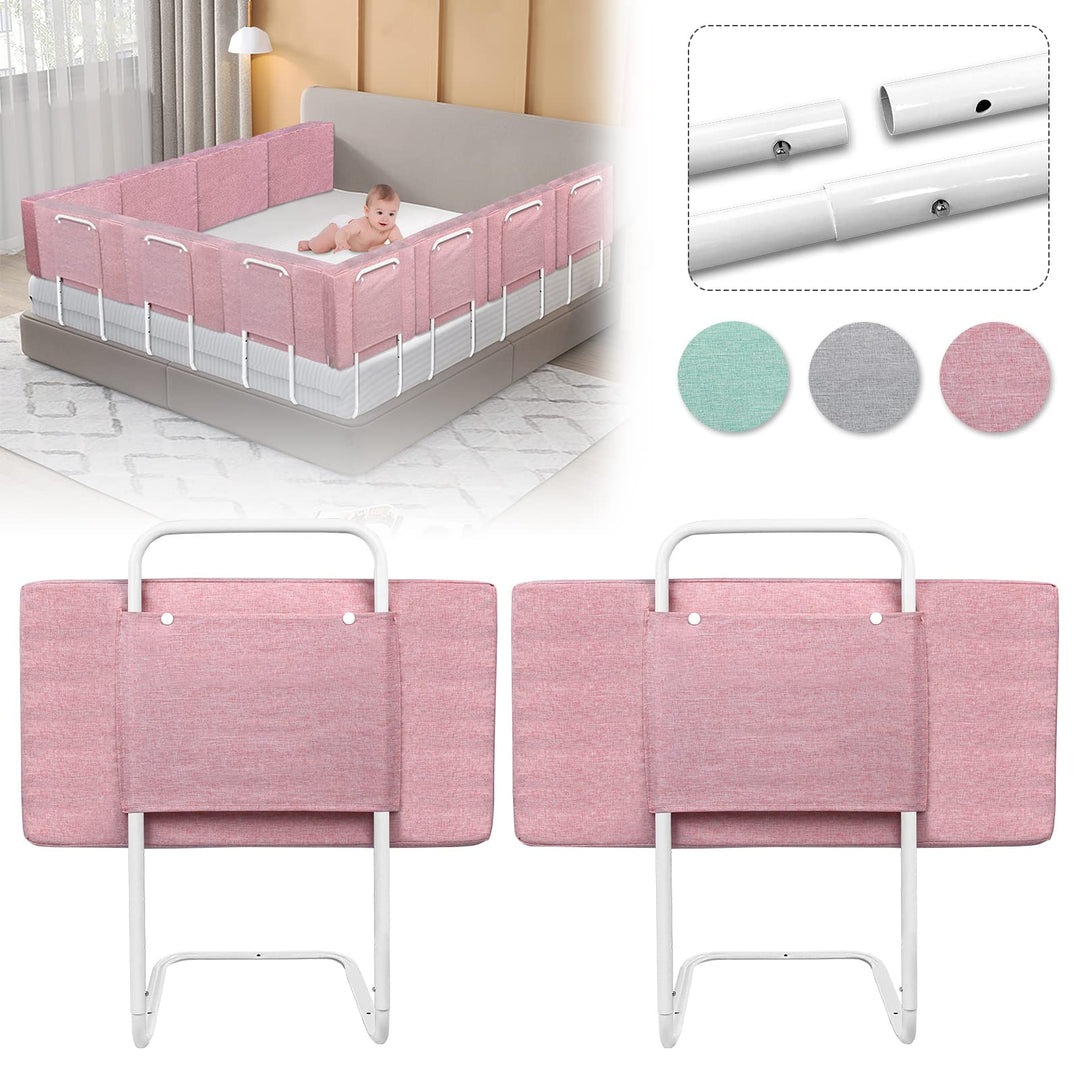 AufuN Bettgitter Baby Bettschutzgitter 50cm, Höhenverstellbar Kinderbettgitter Rausfallschutz für Be