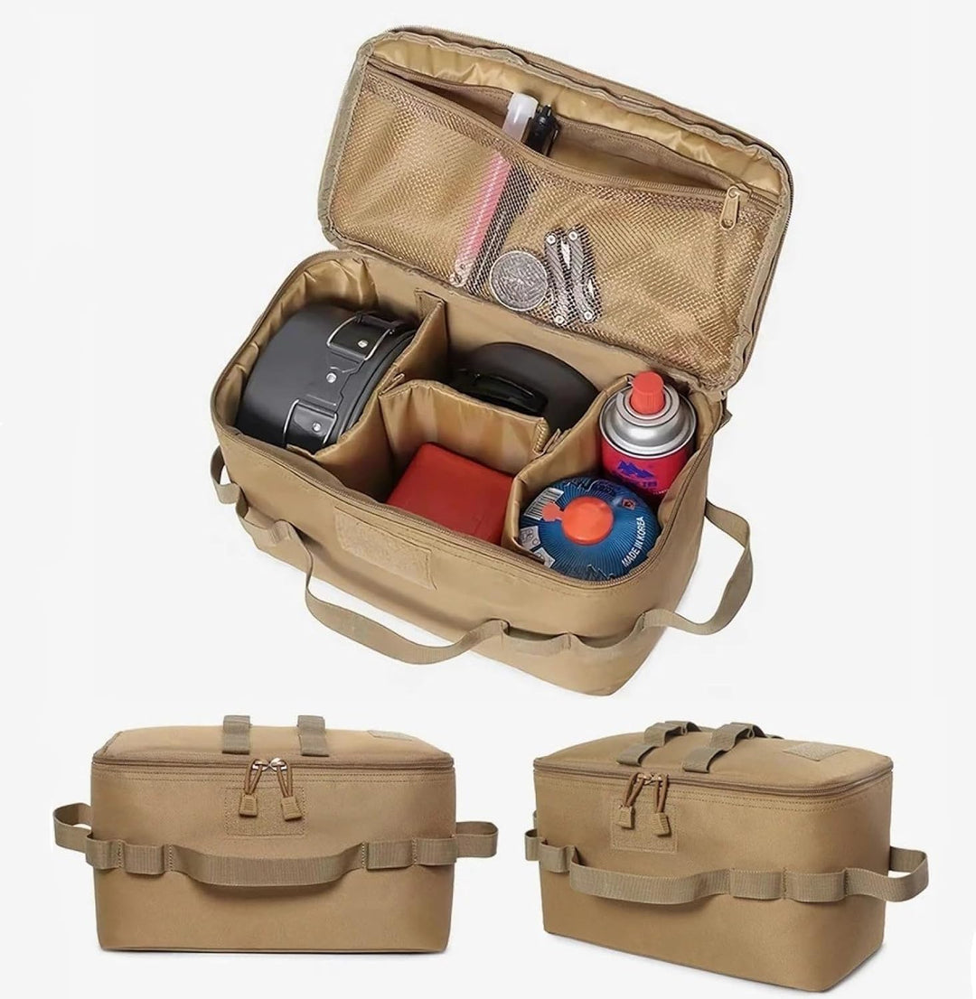 Tragbare Aufbewahrungstasche für Campingutensilien und Kochgeschirr, Outdoor-Picknicktasche (Gelb),