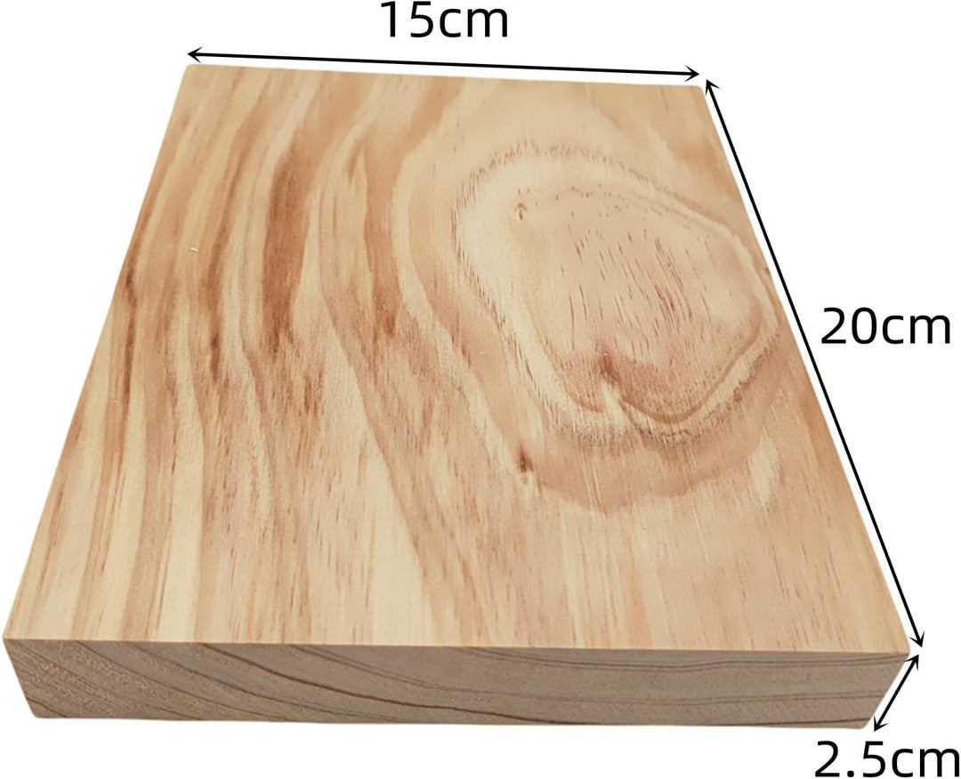 4 Stk. Unfertige Holzblöcke zum Basteln, 20x15x2,5 cm Rechteckige Holzbretter Leere Schnitzblöcke zu