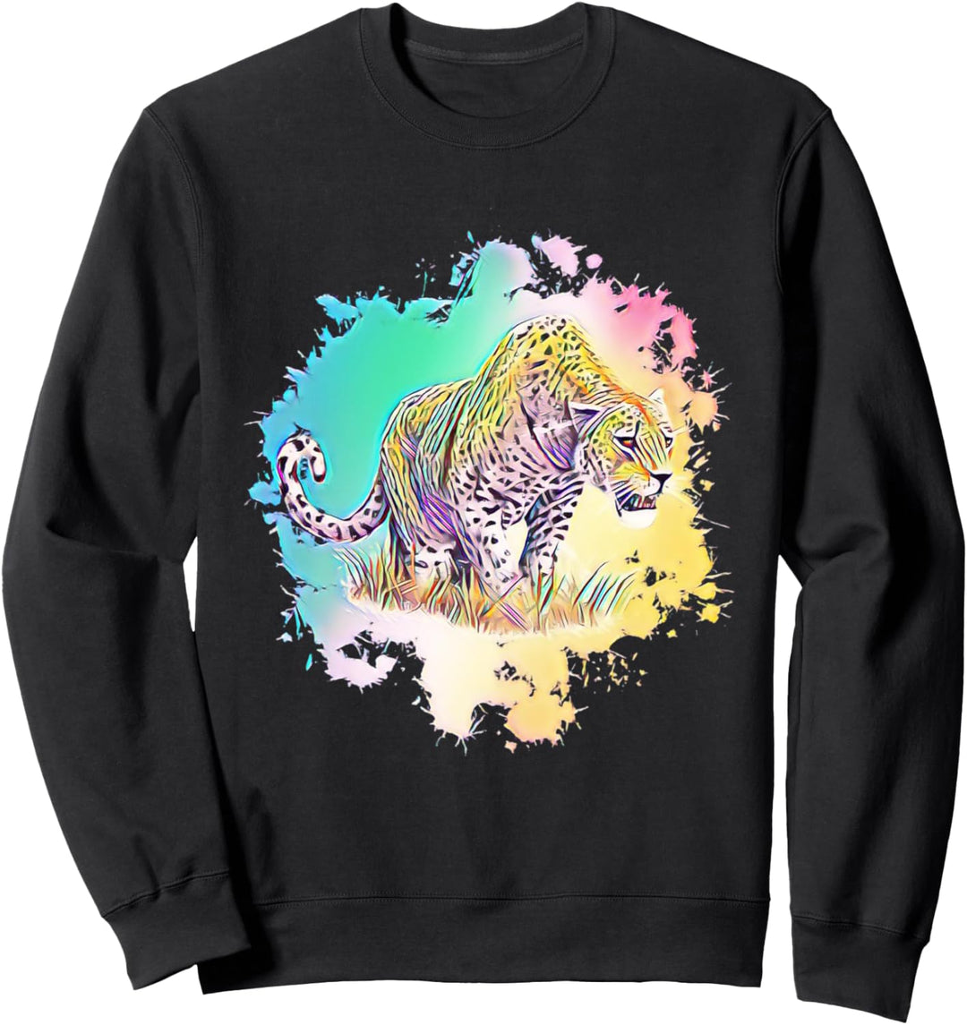 Leopard Motiv Raubkatzen Katzen Afrika Tiere Leoparden Sweatshirt