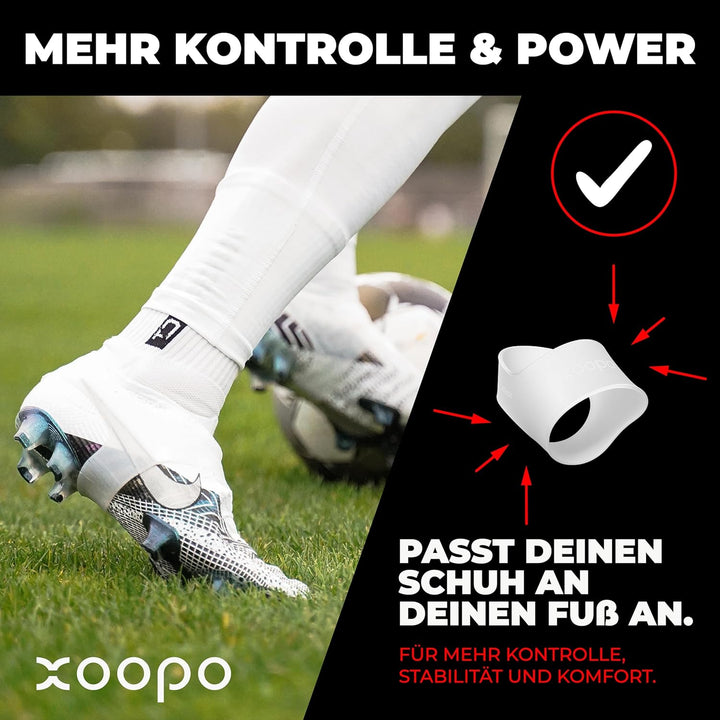 XOOPO Power Band Silikonband für Fussballschuhe (1 Paar) - Ultra elastisch für perfekten Sitz - Mehr