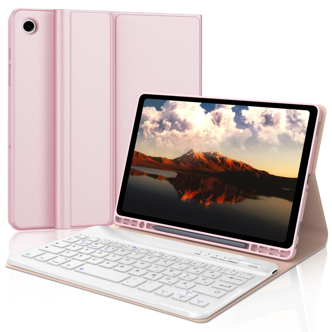 Tastatur Hülle für Samsung Galaxy Tab A9 8.7'' 2023, QWERTZ Deutsches Tastatur Magnetische Wireless
