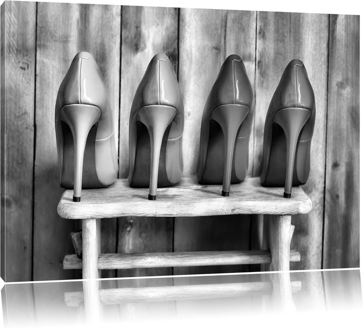 Pixxprint Bunte High Heels als Leinwandbild/Grösse: 100x70 / Wandbild/Kunstdruck/fertig bespannt, 10