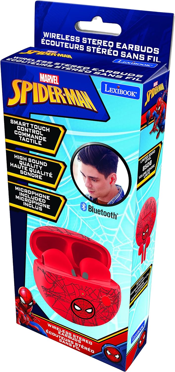 Lexibook HPBT05SP Spiderman Wireless Headphones-Bluetooth mit Mikrofon und Steuerungstaste, wiederau