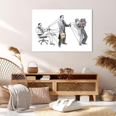 Bilder auf Leinwand 100x70cm Leinwandbild Job Mensch mariniert Illustration Gross Wanddeko Bild Schl