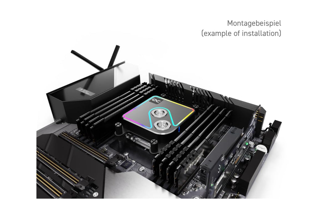 Alphacool Core 1 Aurora CPU-Wasserkühlung kompatibel mit Intel LGA 1700, AMD AM4 / AM5, Black (Black