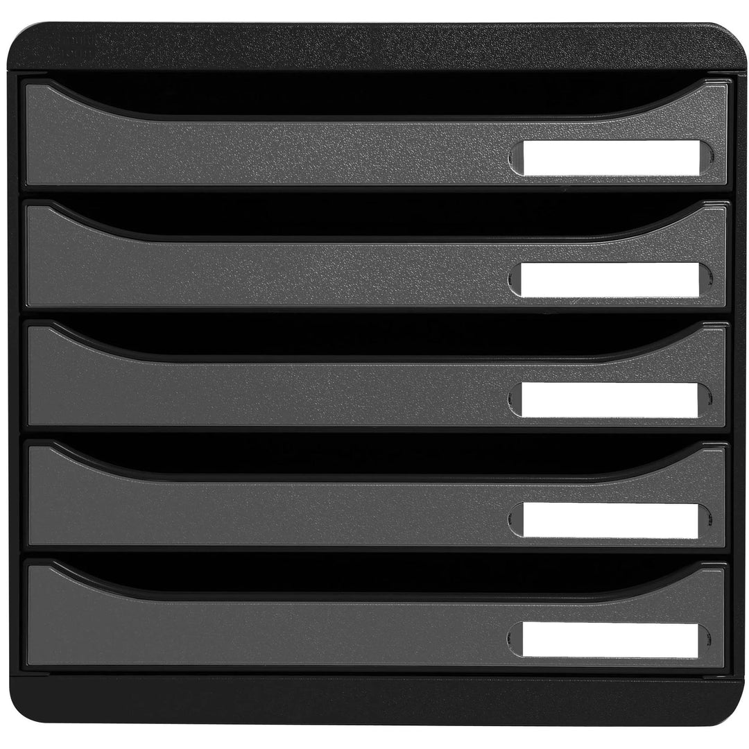 Exacompta 309738D Premium Ablagebox mit 5 Schubladen für DIN A4+ Dokumente. Stapelbare Schubladenbox