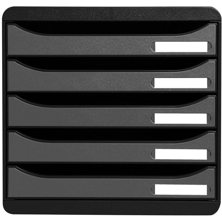Exacompta 309738D Premium Ablagebox mit 5 Schubladen für DIN A4+ Dokumente. Stapelbare Schubladenbox