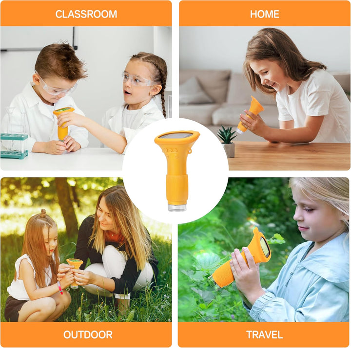 Kinder-Mikroskop, 5,1 cm IPS-Bildschirm, 1000-fach, tragbares Mikroskop für Kinder, Foto- und Videok