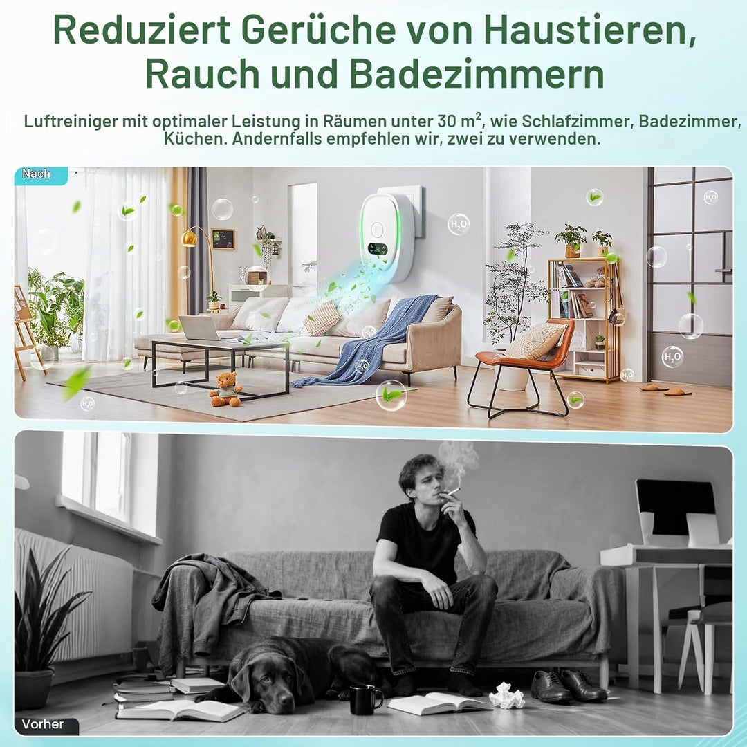 Luftreiniger, Plug in Air Purifier, Air Purifier Ionizer Generator, Steckbarer Negativ Ionen Luftrei