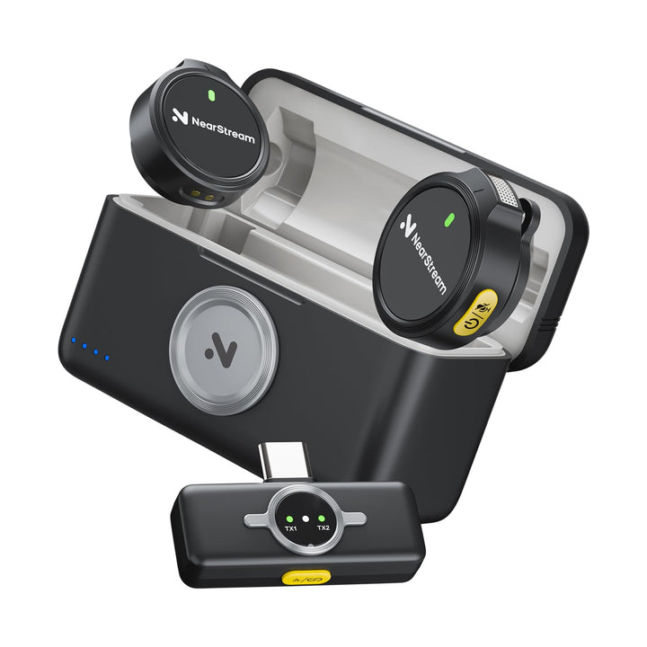 NearStream Wireless Lavalier Mikrofon für iPhone/Android,drahtloses Ansteckmikrofon mit Lightning/US