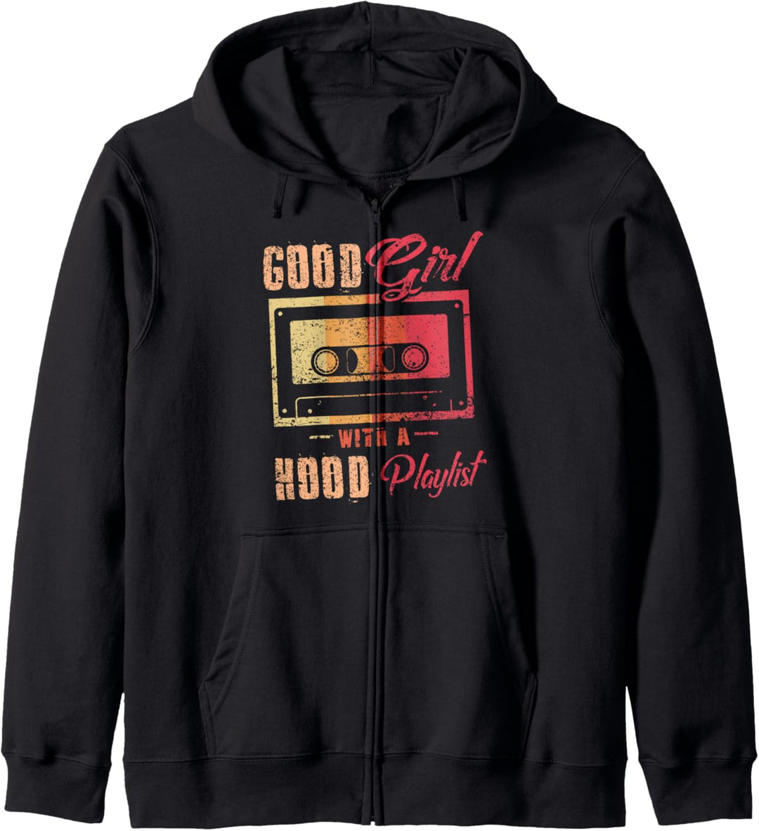 Good Girl With A Hood Playlist Funny Cassette Tape Music Kapuzenjacke
