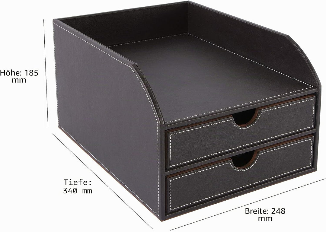 Osco Faux Leather 2 Tier Sorter with Letter Tray - Brown Single, Single