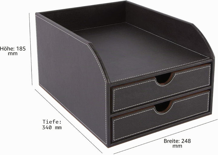 Osco Faux Leather 2 Tier Sorter with Letter Tray - Brown Single, Single