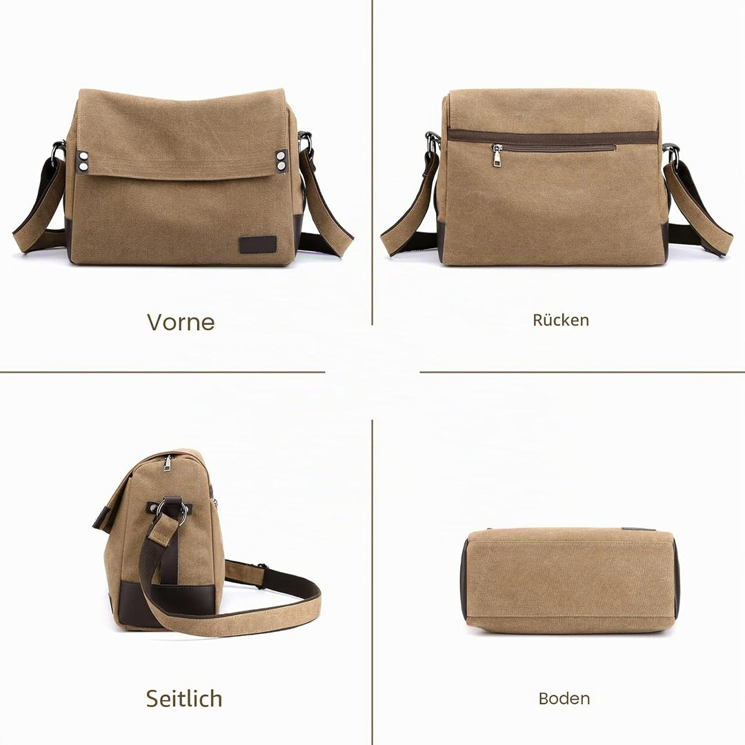 CORIOS Herren Umhängetaschen Canvas Schultertasche Laptoptasche für 13.3 Zoll Notebook Lehrertasche