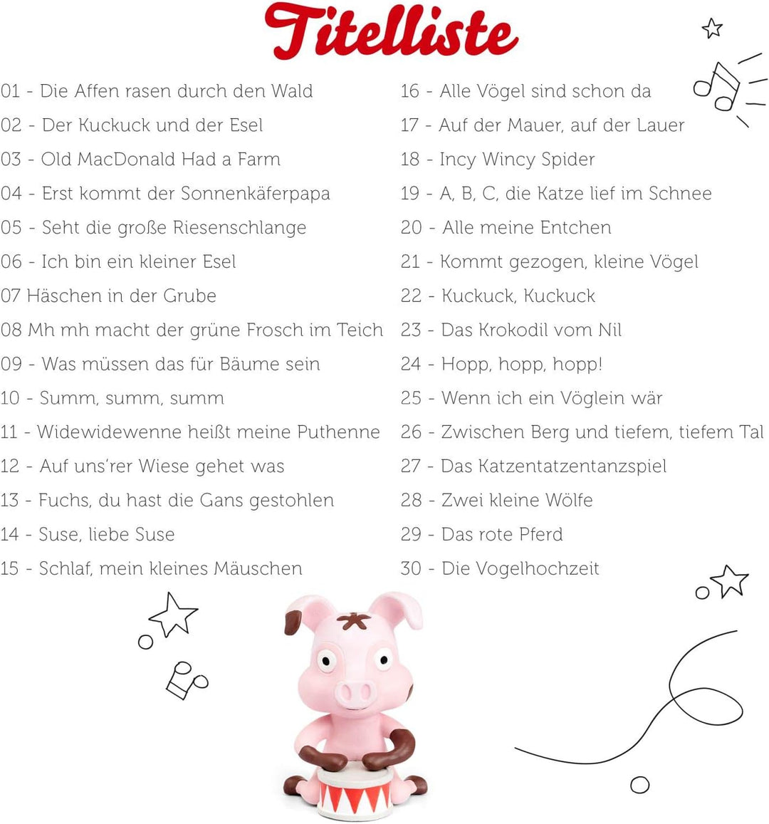 tonies Hörfiguren für Toniebox: 30 Lieblings KINDERLIEDER Figur - ca 58 Min. Spieldauer - ab 3 Jahre