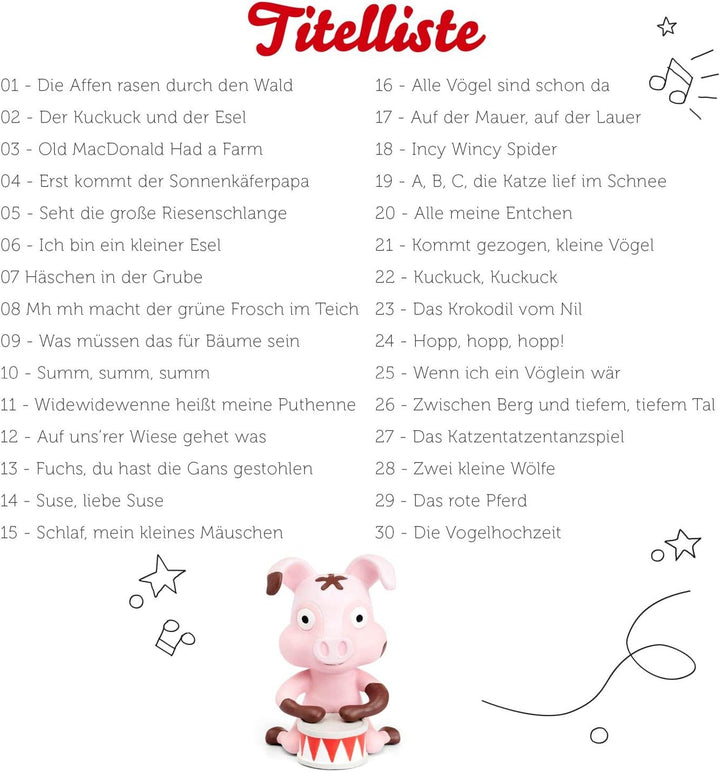 tonies Hörfiguren für Toniebox: 30 Lieblings KINDERLIEDER Figur - ca 58 Min. Spieldauer - ab 3 Jahre