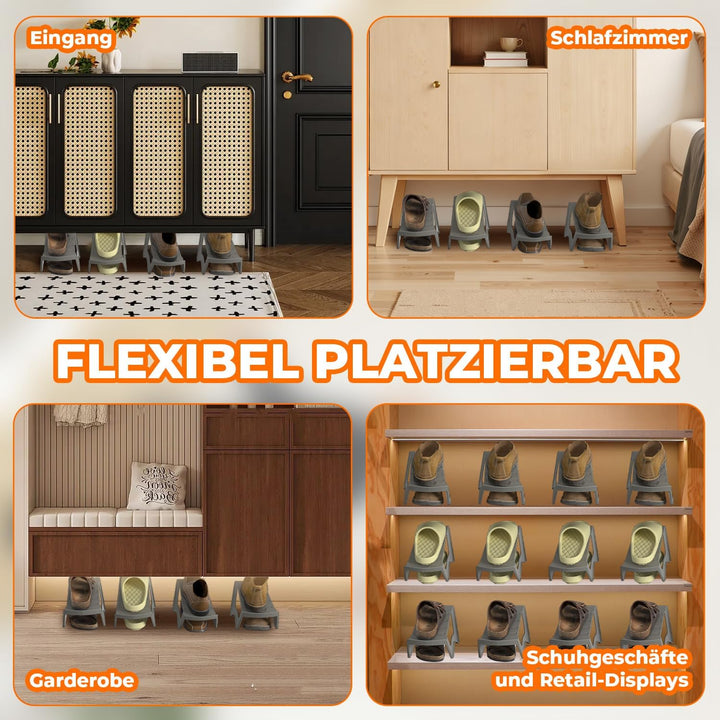 Schuhorganizer 20 Stück, Schuhstapler rutschfest PP Doppelschicht Platzsparend für Schrank Eingangsb