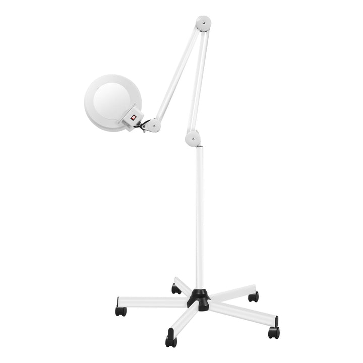 5X LED Lupenleuchte 125MM Lupenlampe mit Standfuss, 5 Dioptrien Lupe mit Licht Standlupe Arbeitsleuc