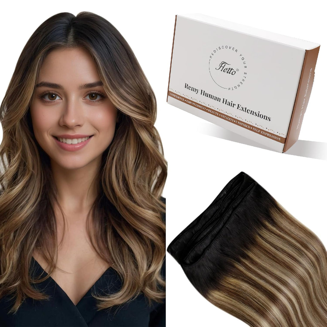 Hetto Balayage Echthaar Tressen Extensions Remy Tressen Echthaar Extensions Naturlich Tressen Extens