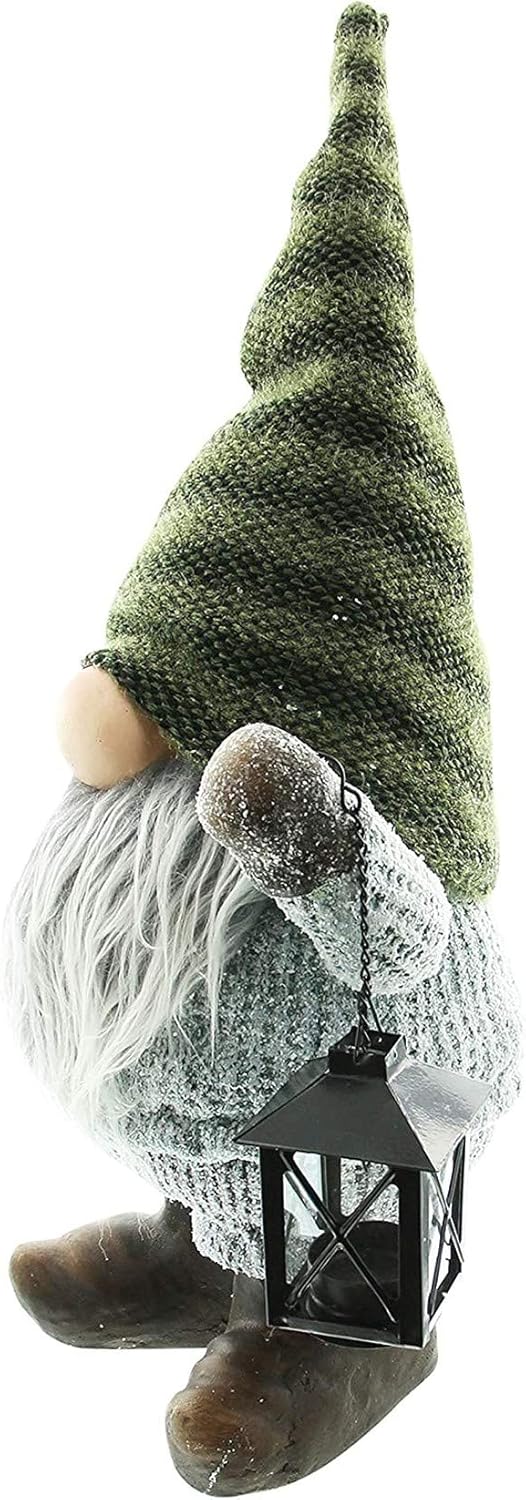 Dekoleidenschaft Wichtel gross, 56 cm hoch, aus Textil und Kunstfell, mit Laterne, Dekofigur, Teelic