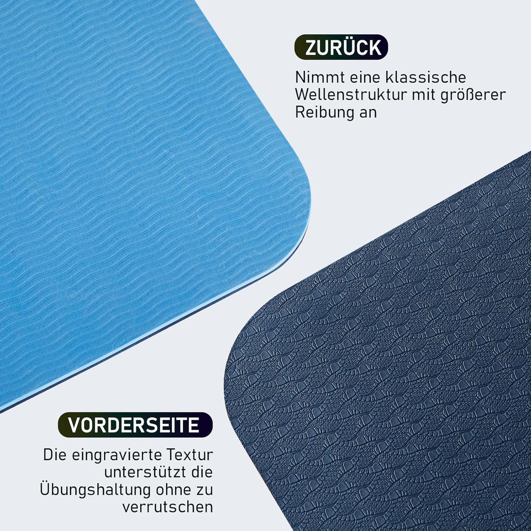 Yogamatte Rutschfest, Gymnastikmatte Mit Tragegurt, Sportmatte Für Fitnessstudio, Zuhause, Reisen, 1
