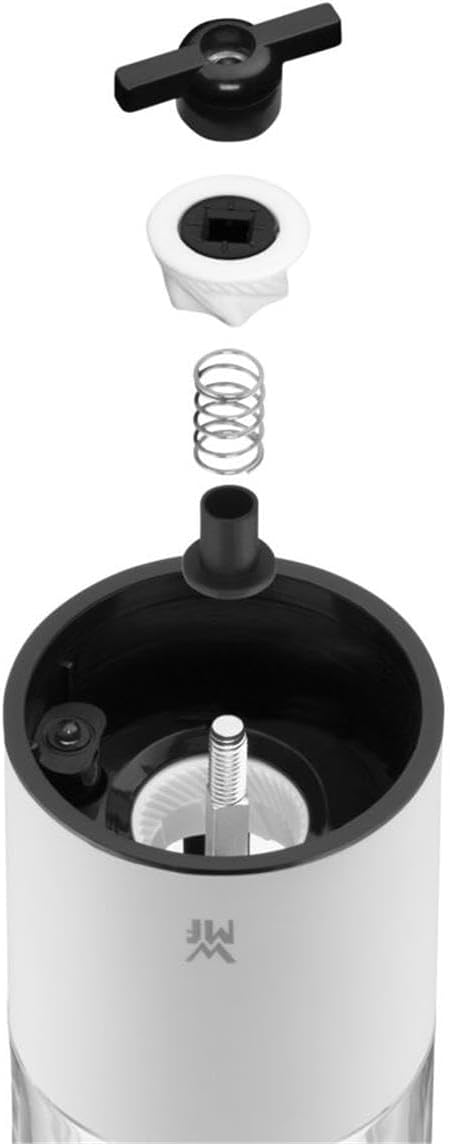 WMF Elektrische Mühle 21 cm, Salz- und Pfeffermühle unbefüllt, Kunststoff, Keramikmahlwerk, weiss Si