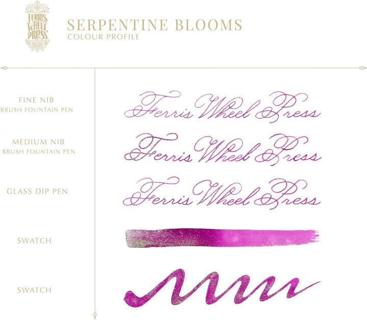 Ferris Wheel Press Ink, Everyday Ink Collection, Serpentine Blooms, Vibrant Orchid with duochrome Pi