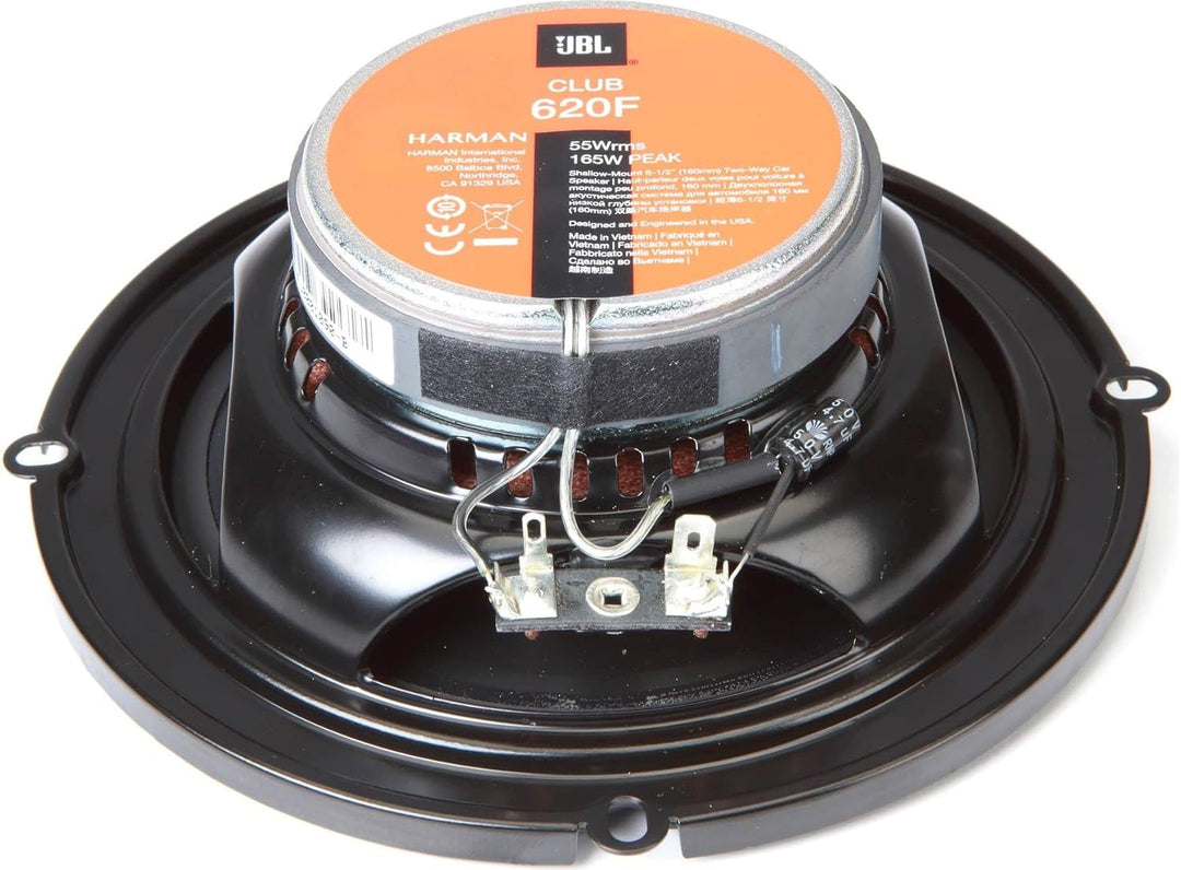 JBL Club 620F 2-Wege Auto Lautsprecher Set von Harman Kardon - 180 Watt KFZ Autolautsprecher für den