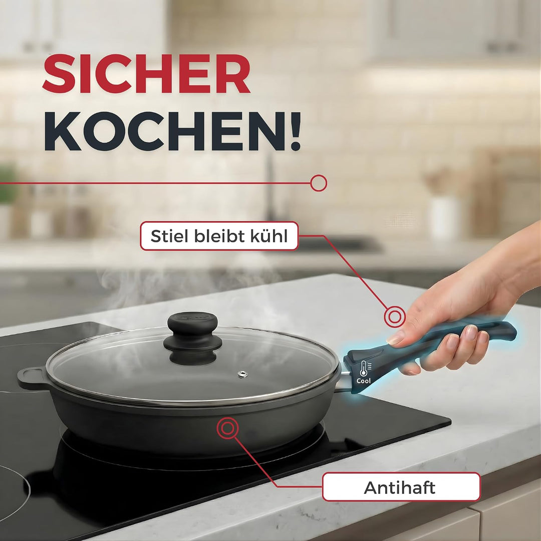 Lieblingspfanne Bratpfanne 24 cm Ø - flacher Rand 5 cm - Für alle Herdarten & Induktion - PFAS-frei