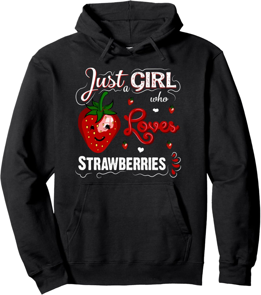 Nur ein Mädchen, das Erdbeeren liebt Pullover Hoodie