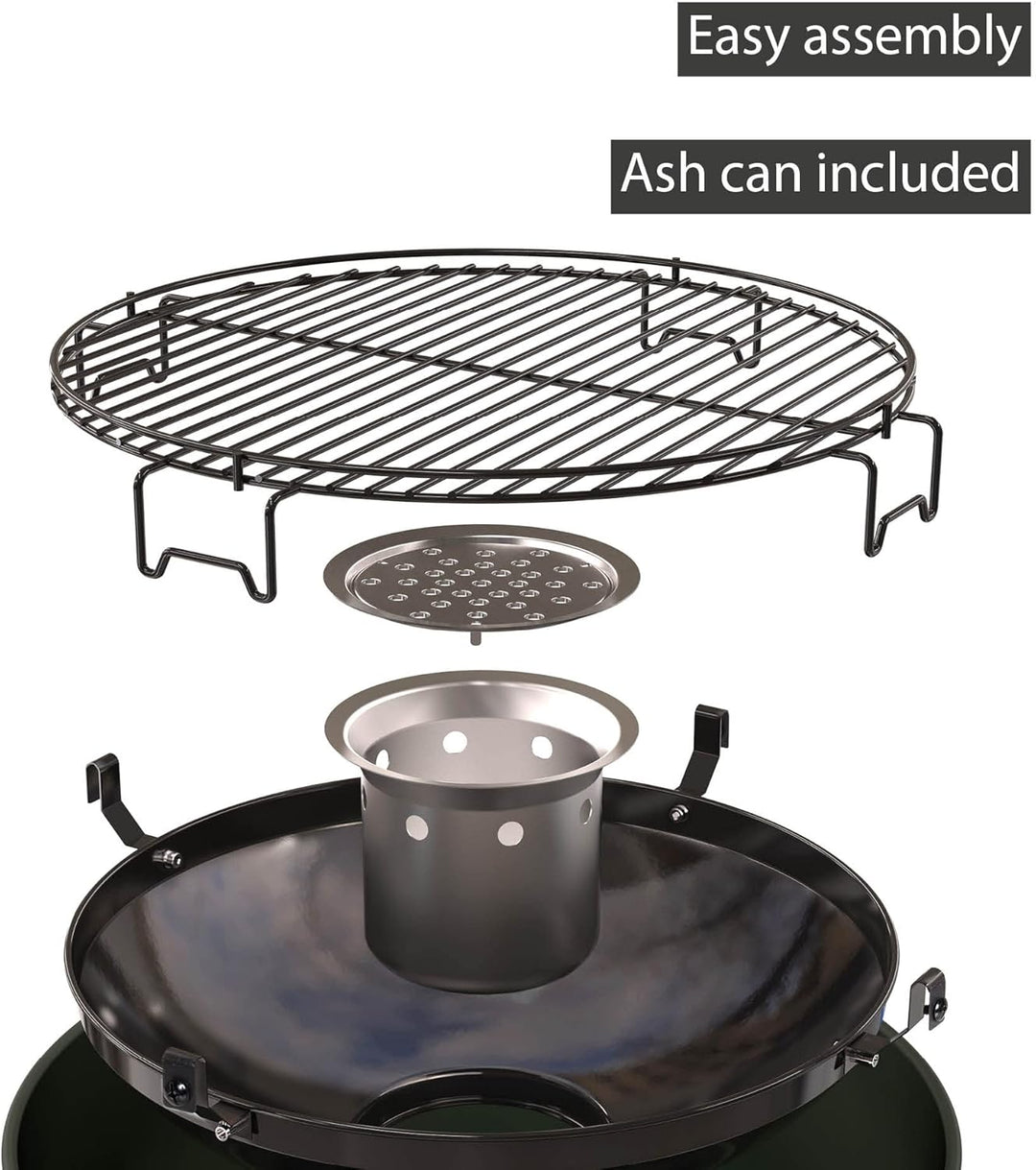 barbecook Edson Grilltonne, feuertonne mit grillplatte, Grillen für 10 Personen, Schwarz, 60x60x90cm