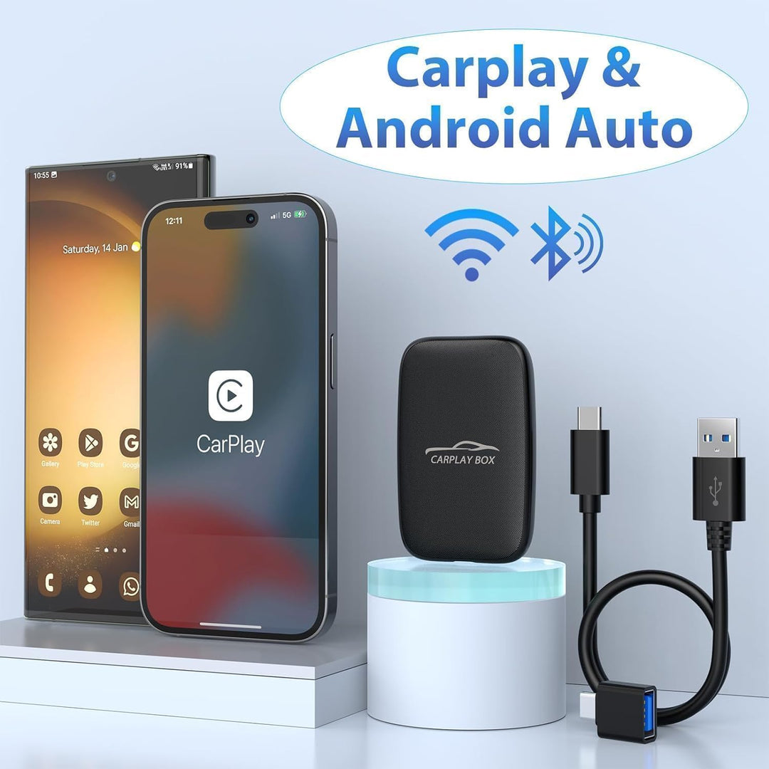 5-in-1 Wireless Android Auto & CarPlay Adapter (2026), unterstützt Netflix/YouTube/TF, Plug & Play,
