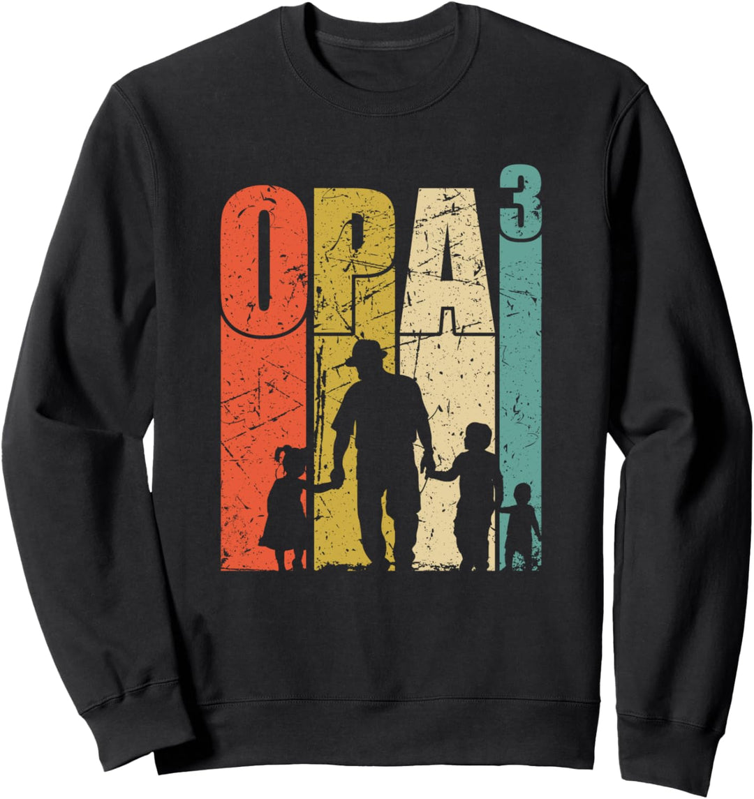 Opa hoch 3 werdender Opa Enkel 3 Enkelkinder Sweatshirt