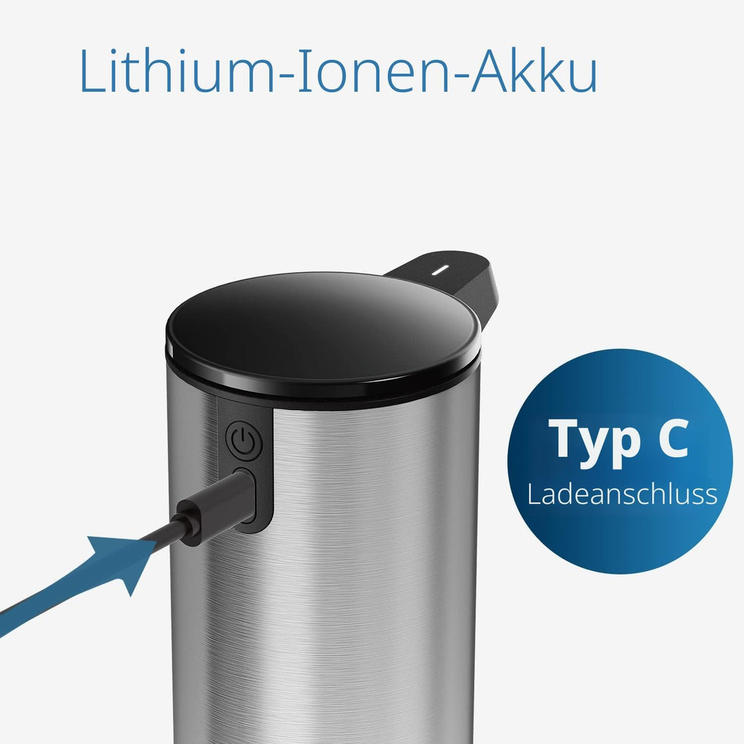 AIKE Seifenspender Automatisch Edelstahl mit Sensor Infrarot, 280ml Berührungsloser Automatischer Se