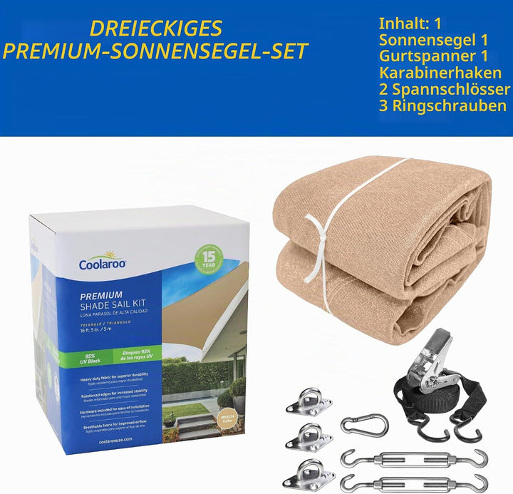 Coolaroo Sonnensegel 458157 300 cm Dreieck Buche 16'5" Triangle beech, 16'5" Triangle beech