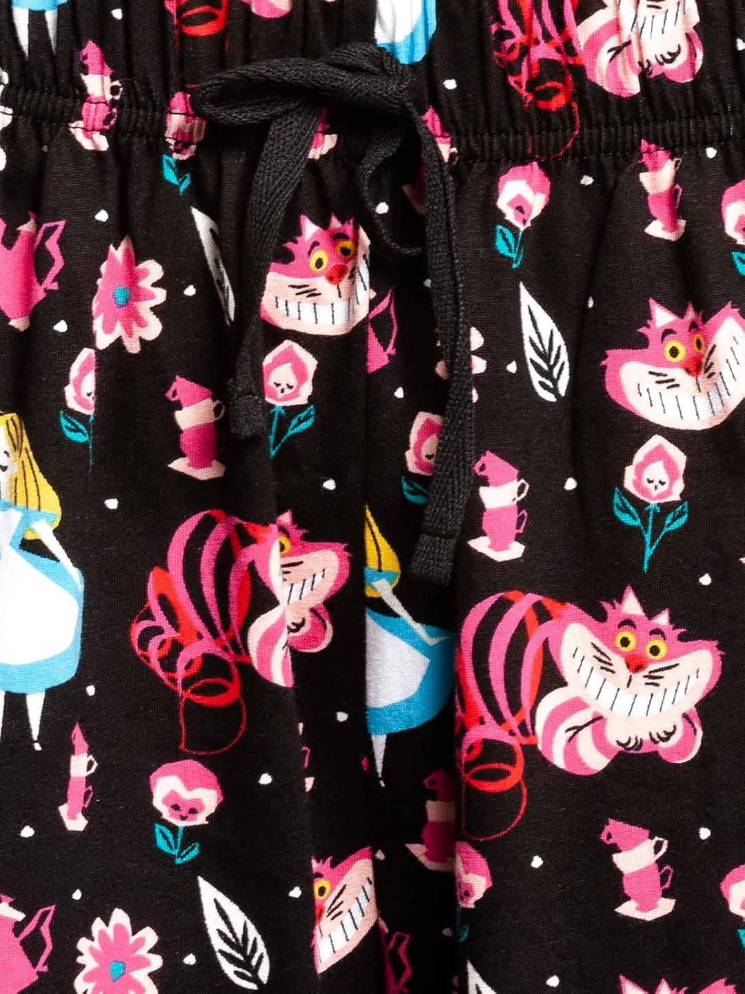 Alice in Wonderland Tea Damen Pyjama schwarz Allover XXL Schwarz, XXL Schwarz