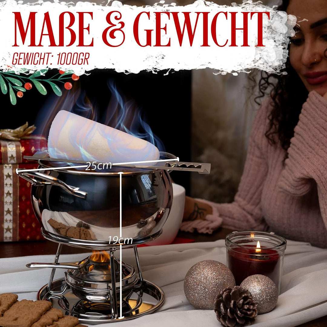 TOPANBIETER 999 Feuerzangenbowle Set - Hochwertiges Edelstahl-Set für Genuss und Hingucker - Inklusi
