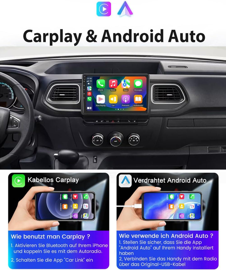 Auto Radio Autospieler GPS Navi Navigation Carplay/Android Autoradio 10 Zoll HD-Touchscreen, Ersatz