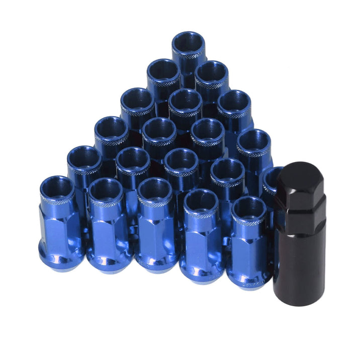 KIMISS Radmuttern, Universal 20 Stück M12x1,25 Metall Radmuttern Universal Autozubehör(Blau), Blau