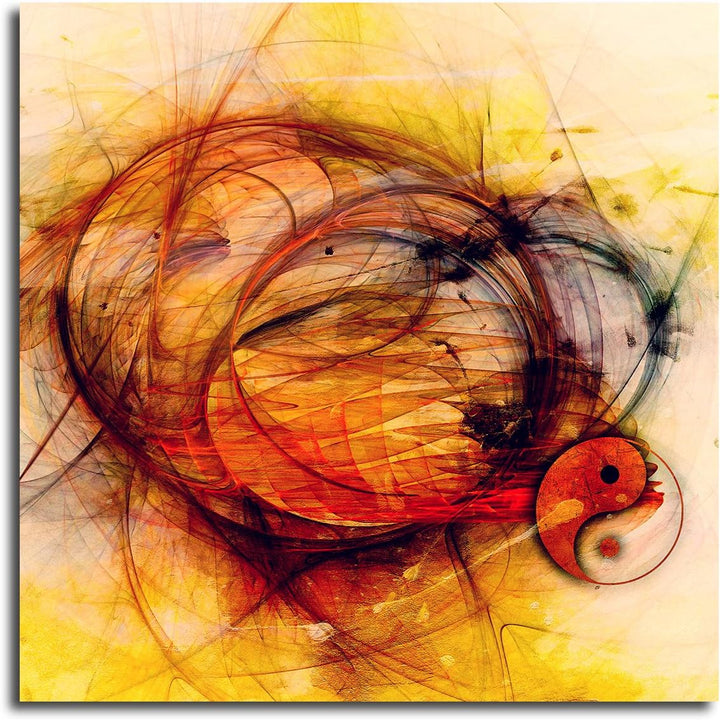 Paul Sinus Art Abstraktes Bild auf Leinwand Feng Shui Energie Abstrakt111- dekorativer Einteiler Wan