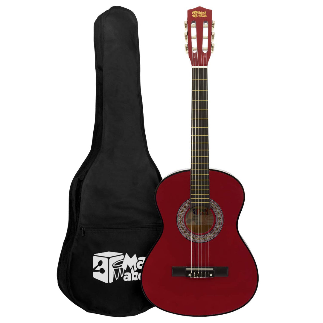 TIGER MA-CG05 Klassische Gitarre, 1/4 rote klassische Gitarre - Farbenfrohe Spanische Gitarre mit Tr