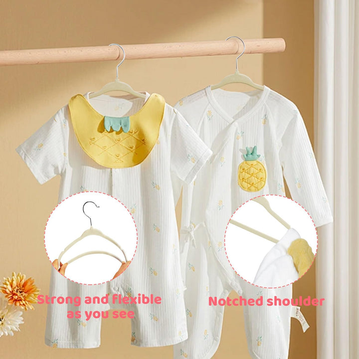 ManGotree 28 cm Baby-Samtbügel, rutschfeste Kinderkleiderbügel mit 360°-Drehhaken, Ultradünne Filz-K