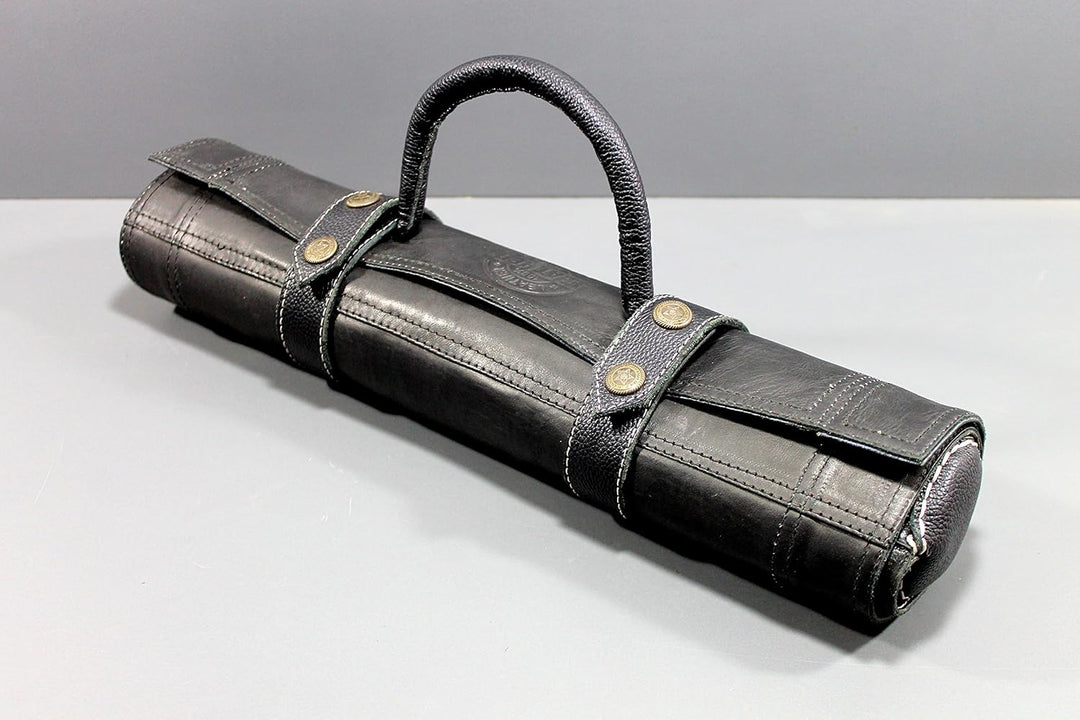 Stonkraft 19" x 15" Schachbrett Grösse 12" x 12" echtes aufrollbares Leder-Schachspiel mit Schachfig