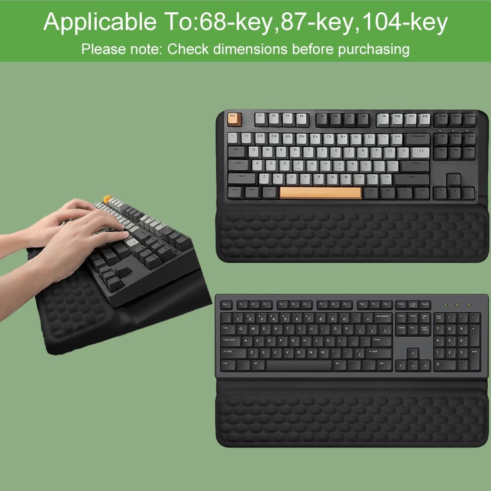 Tastatur-Handgelenkauflage mit Ständer, 2-in-1-Tastatur-Handgelenkstütze, weiche Memory-Schaum-Tasta